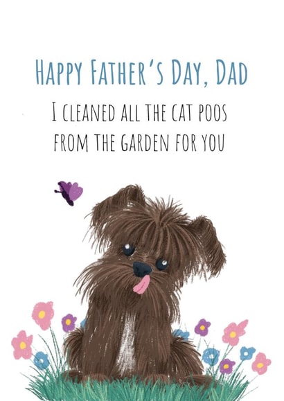 Funny Dog eating poo Father's Day Card created by AJ Creations