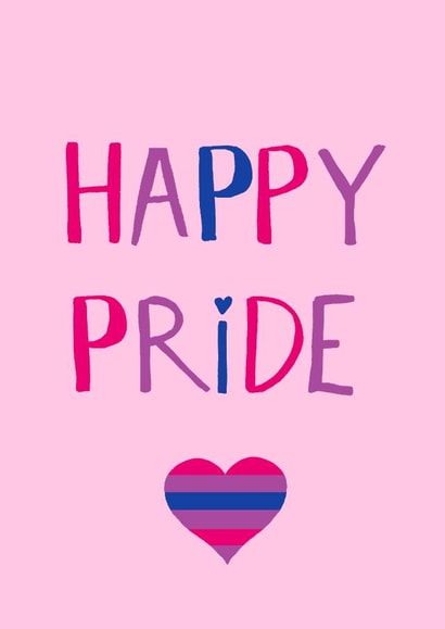 Bisexual gay pride card created by Naughty Nice