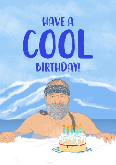 Funny Wim Hof Birthday Card created by The Cake Thief