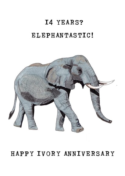 14th anniversary elephant card created by Panda and the Prince