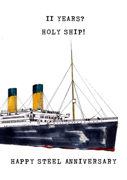 11th anniversary steel ship card created by Panda and the Prince
