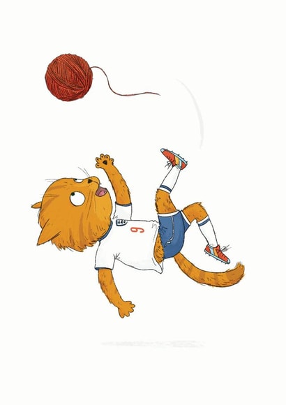 Football greeting card perfect for a birthday or to say well done! created by Chloe illustrates