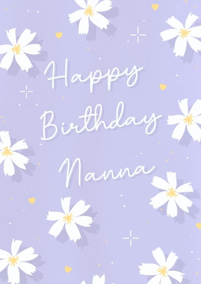 Floral and speckle print happy birthday Nanna card created by The Girl Next Draw Cards