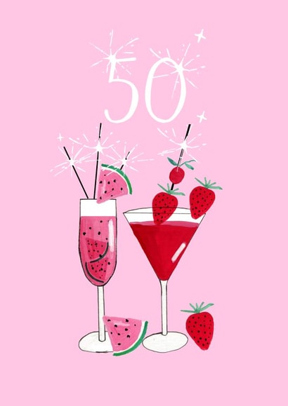 Classic Birthday Card - 50th - For Her created by Naughty Nice