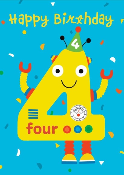 4th Birthday Robot Card created by Helen Thompson