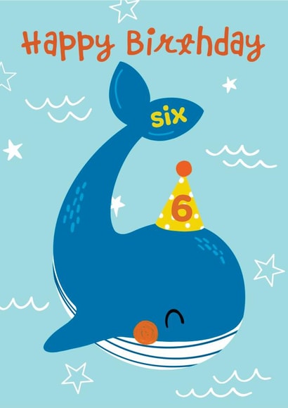 6th Birthday Whale card created by Helen Thompson