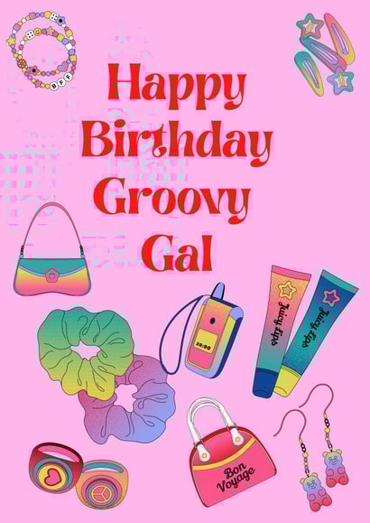 Groovy Gal 00s Birthday Card created by BurlingtonDesignsUK