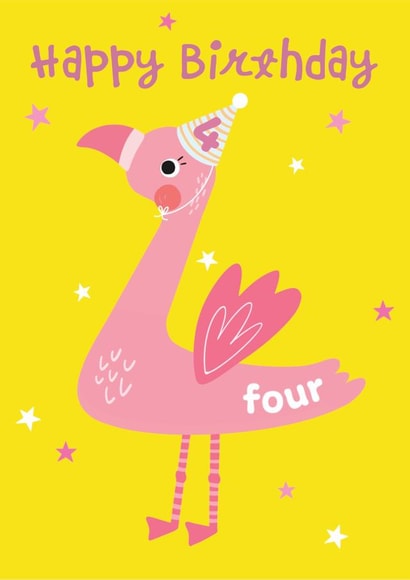 4th Birthday Flamingo Card created by Helen Thompson