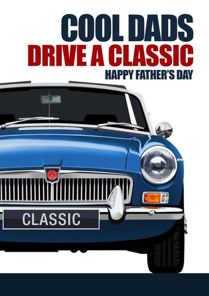 COOL DADS DRIVE A CLASSIC Father's Day Card created by RetroMotion Artwork