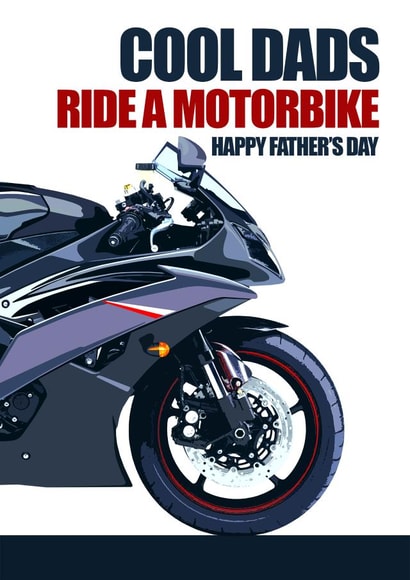 COOL DADS RIDE A MOTORBIKE Father's Day Card created by RetroMotion Artwork