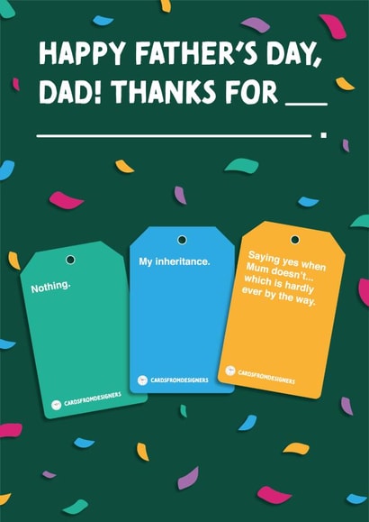 Thanks for Nothing Father's Day Card created by Cards from Designers