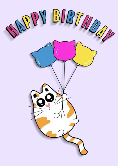 Happy birthday love from the super cute cat created by Wonder illustration