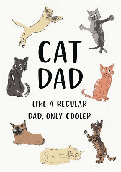Cat Dad Birthday or Father's Day card created by Jo Scott Art