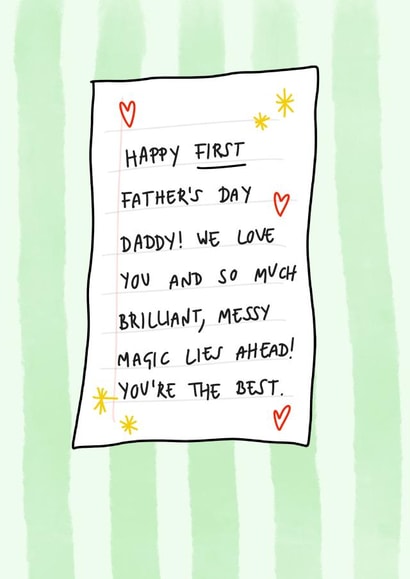 Cute card for new dads - First Father’s Day created by Tuesday & Robin