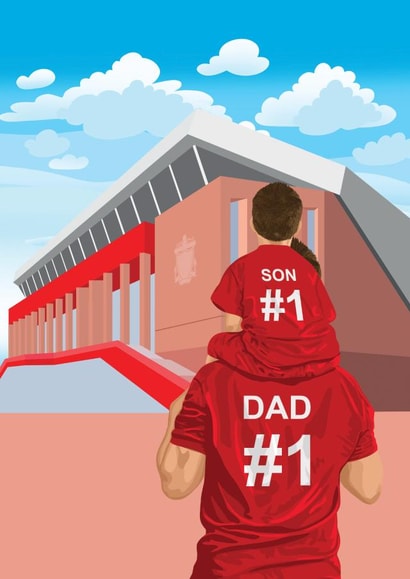 #1 Dad & #1 Son Liverpool FC Football Card created by Squiggle Scribble