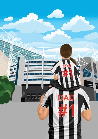 #1 Dad Newcastle United Football Card created by Squiggle Scribble