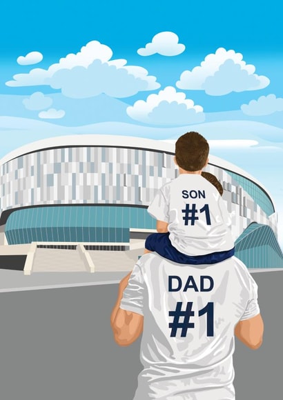 #1 Dad Tottenham Hotspur Football Card created by Squiggle Scribble