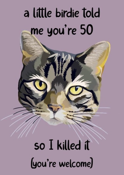 Cat 50th Birthday Card created by Hannah Wright