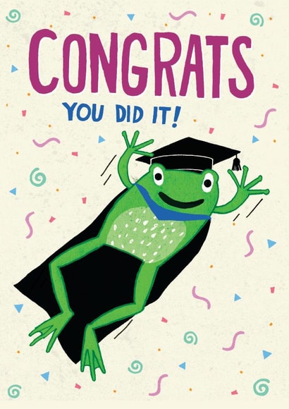 Graduation frog congratulations design created by Pencilface