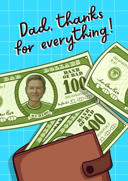 Bank of Dad Photo Card created by Mrs Best Paper Co.