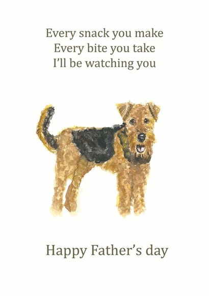 Airedale terrier/ Welsh terrier Father's Day card created by Sarah Maddox