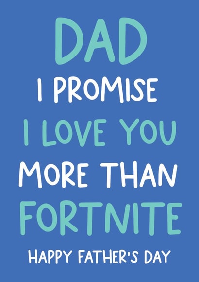 Funny Father's day card from a Fortnite lover created by Always Sparkle