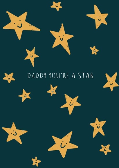 Cute smiley stars Father’s Day/Birthday card for Daddy created by Pogle & Twink
