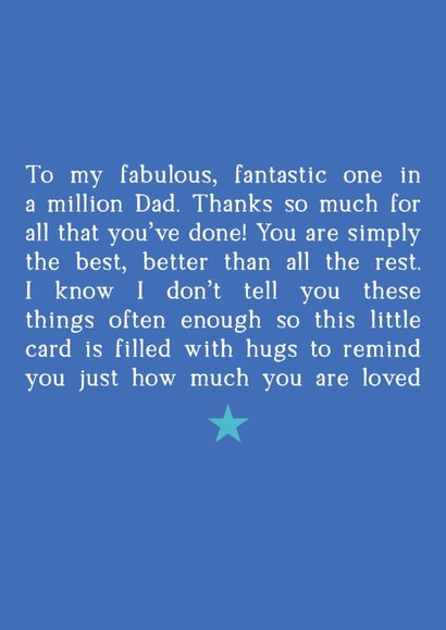 Thoughtful card for a fabulous Dad for his Birthday or Father's day created by Word Up Creative