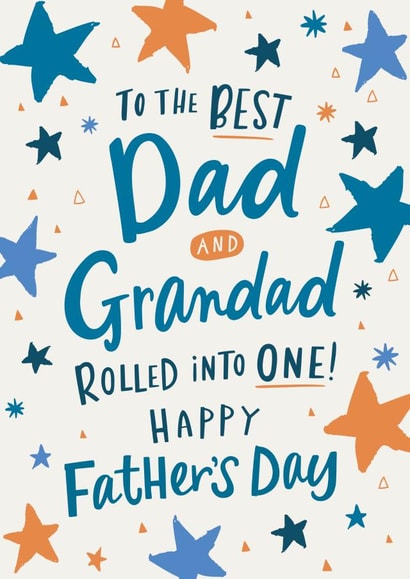 Cute Dad And Grandad Father's Day Card - The Best Dad And Grandad Rolled Into One created by Dotty Black