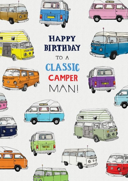 Classic camper man! VW campervan design created by Pencilface