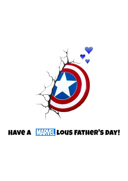 Funny Marvel Fathers Day Card - Captain America says have a Marvel-lous day created by That Card Shop