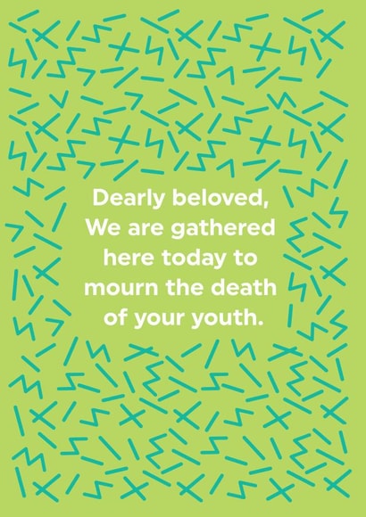 Mourn The Death Of Your Youth Greeting Card created by Brainbox Candy