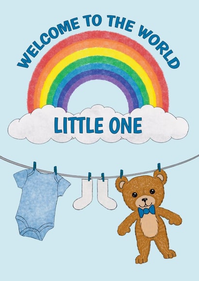 Newborn Baby Boy Welcome To The World Card created by @Cupsie's Creations