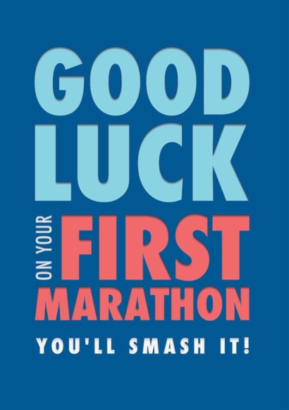 First marathon good luck card created by Rebecca Prinn