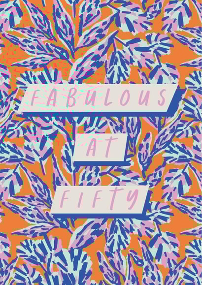 Pretty Birthday Card - 50th - Botanical created by Kattern Design