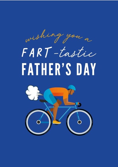 Funny Fathers Day Card - Bicycle - Fart - Wishing You A Fart-Tastic Father's Day created by Doodlelove