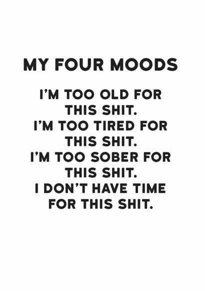 Four Moods Birthday Card created by Holy Flaps