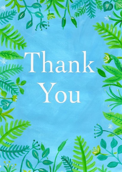 Botanical thank you card created by Florabelle