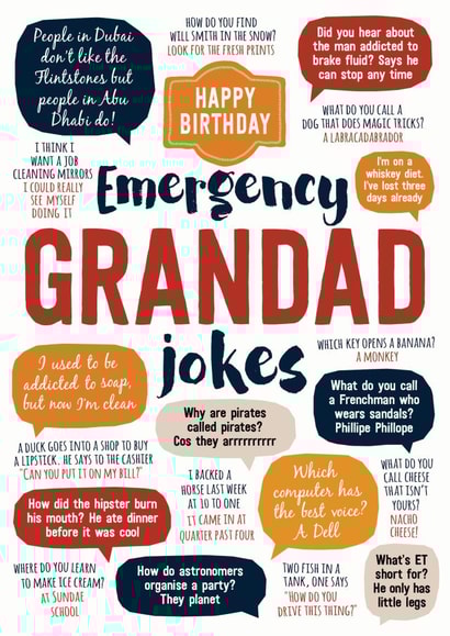 Emergency Grandad Jokes Birthday Card created by Paper Plane