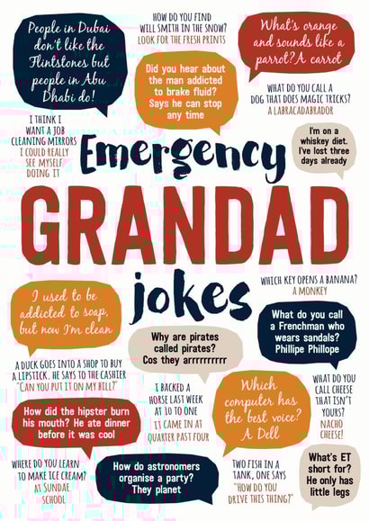 Emergency Grandad Jokes Card created by Paper Plane