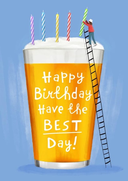 Candles on beer Birthday card created by Emma Proctor