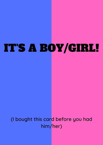 It's a boy or girl new baby card created by Impossible Fox Designs