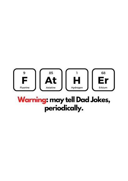 Father's day dad jokes periodic element card  created by Night designs 