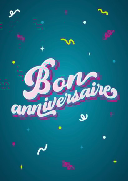 French Happy Birthday type card Bon anniversaire type card created by Pens & Pixels