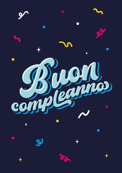 Italian Happy Birthday type card Buon compleanno type card created by Pens & Pixels