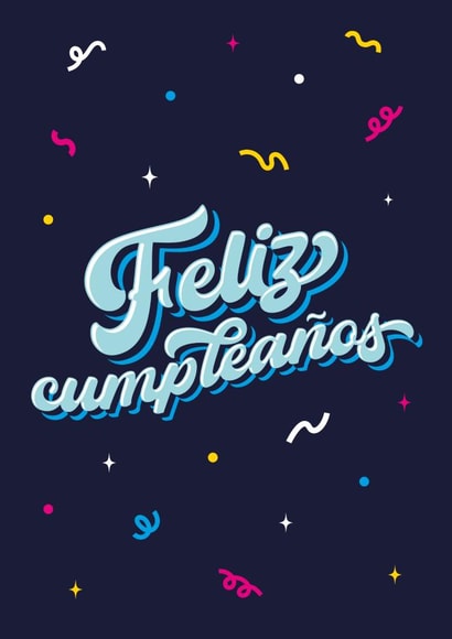 Portuguese Happy Birthday type card Feliz cumpleanos type card created by Pens & Pixels