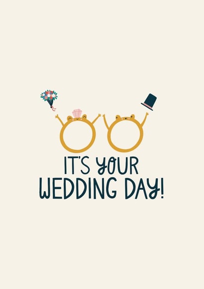 It's your Wedding day - cute rings card created by Christine Cuddihy Illustration