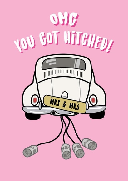 Mrs And Mrs - Happy Wedding Day - Traditional wedding car design created by @Laura Lonsdale Designs