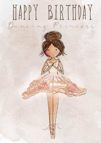 Dancing Princess Ballerina Birthday Card created by Happy Little Me Co.