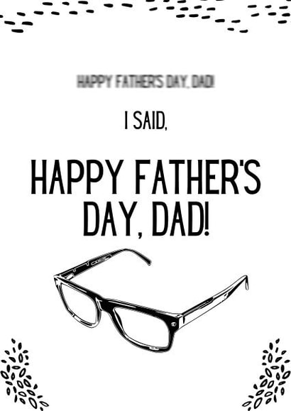 Funny Eye Test Fathers Day Card - Dad - Glasses - Happy Father's Day ...